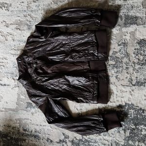 Chocolate Quilted Biker jacket